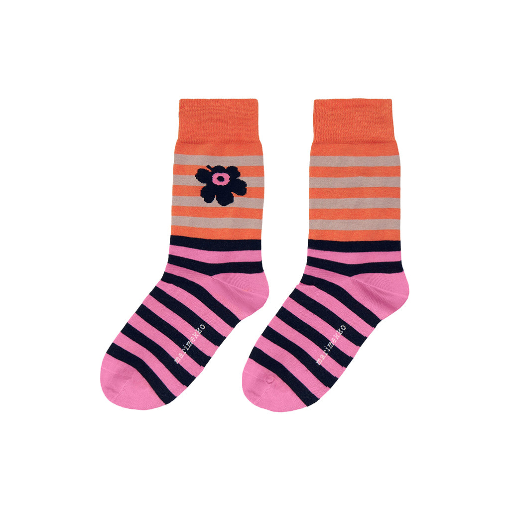 Marimekko Kasvaa Tasaraita Unikko Two Socks