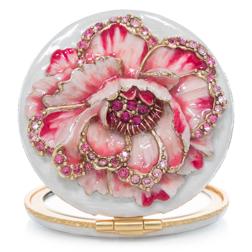 Jay Strongwater Angela Round Floral Compact