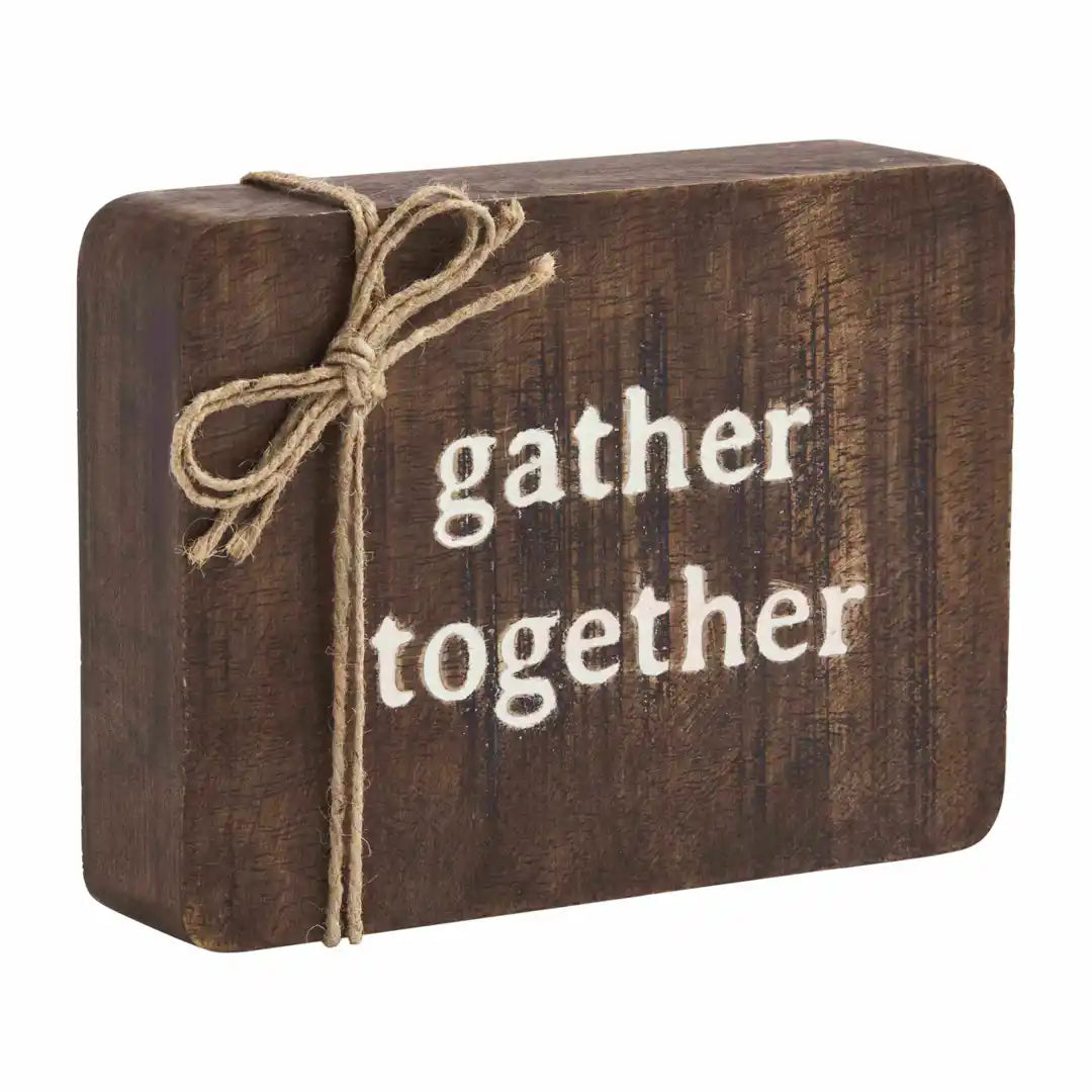 Gather Wood Block Plaque