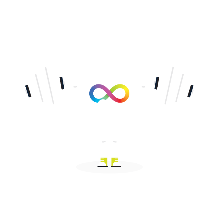 Whimsical illustration of a neurodivergent brain lifting weights