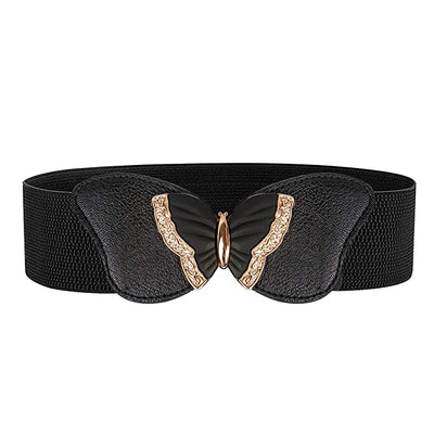 MIXT by Nykaa Fashion Black Solid Rectangular Gold Buckle Waist Belt (Black) At Nykaa, Best Beauty Products Online