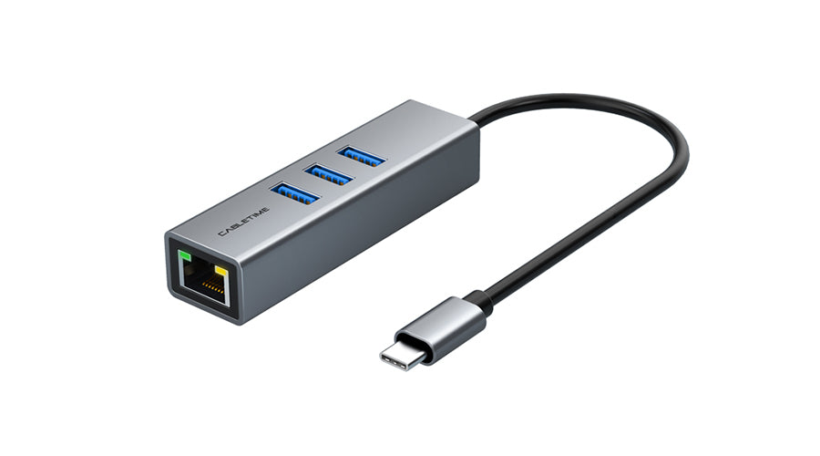 CABLETIME USB C TO Ethernet USB A HUB