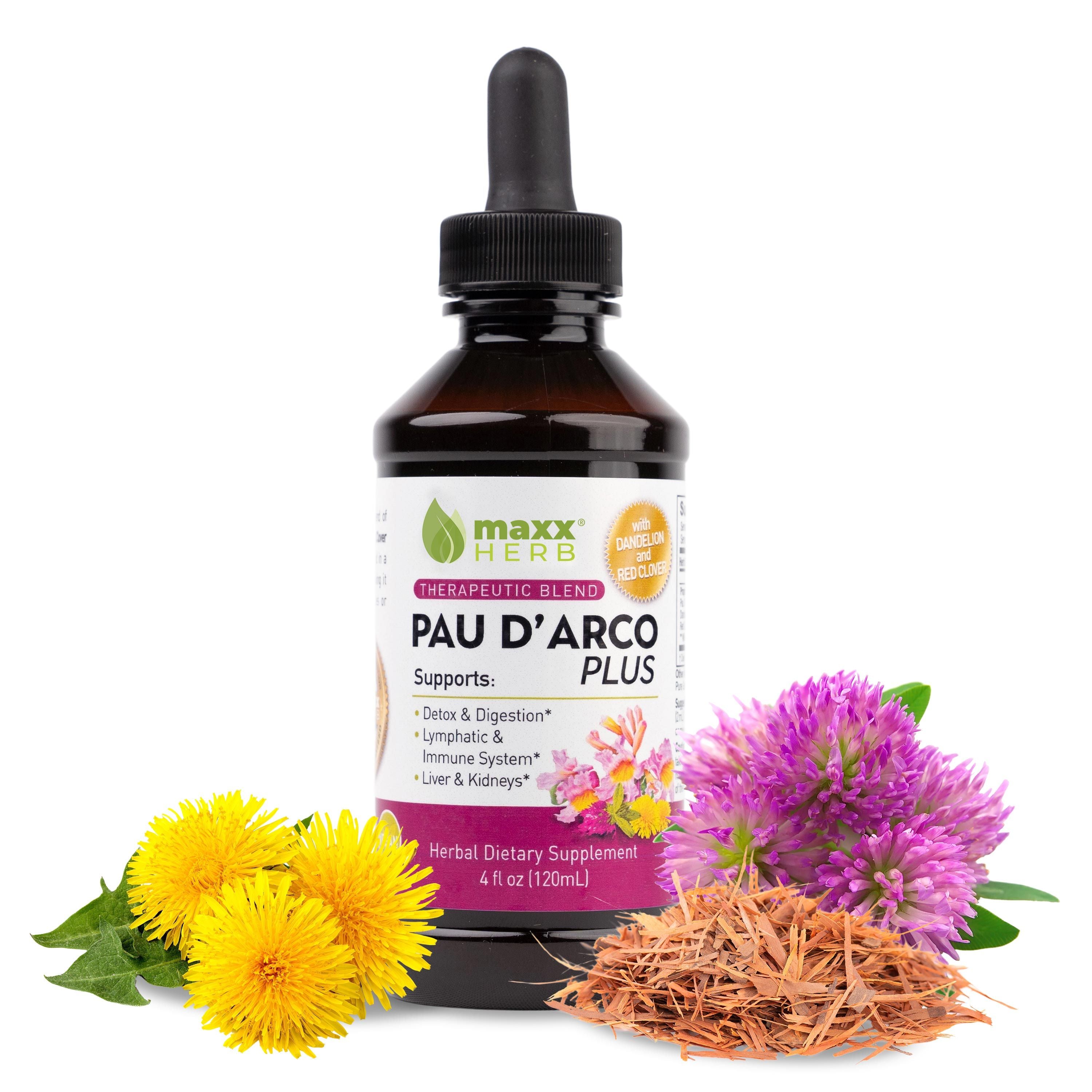 Image of Pau D' Arco Plus Extract (with Dandelion Root & Red Clover) - 4oz (60 Servings)