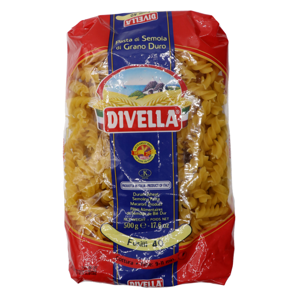 Fusilli 40 Durum Wheat & Semolina Pasta 500g (Divella) – Butcher Baker  Grocer