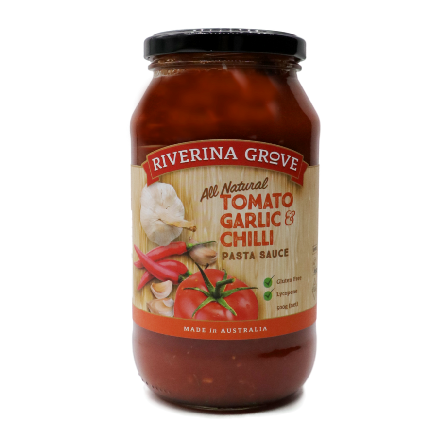 Tomato Garlic & Chilli Pasta Sauce 500g (Riverina Grove) – Butcher Baker  Grocer