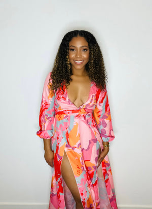 Sohpia Maxi Dress (Pink) - freshheirboutique