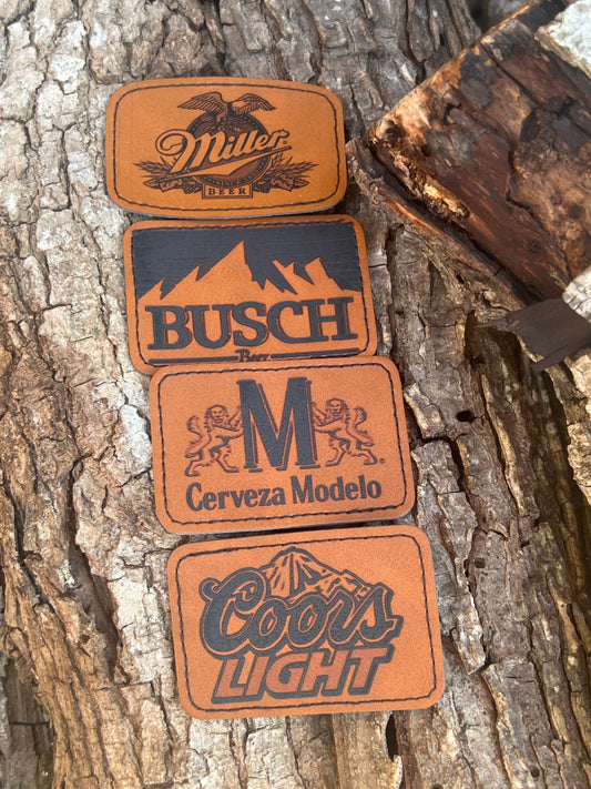 Beer leather patches, patches for caps, leather hat patch, beer