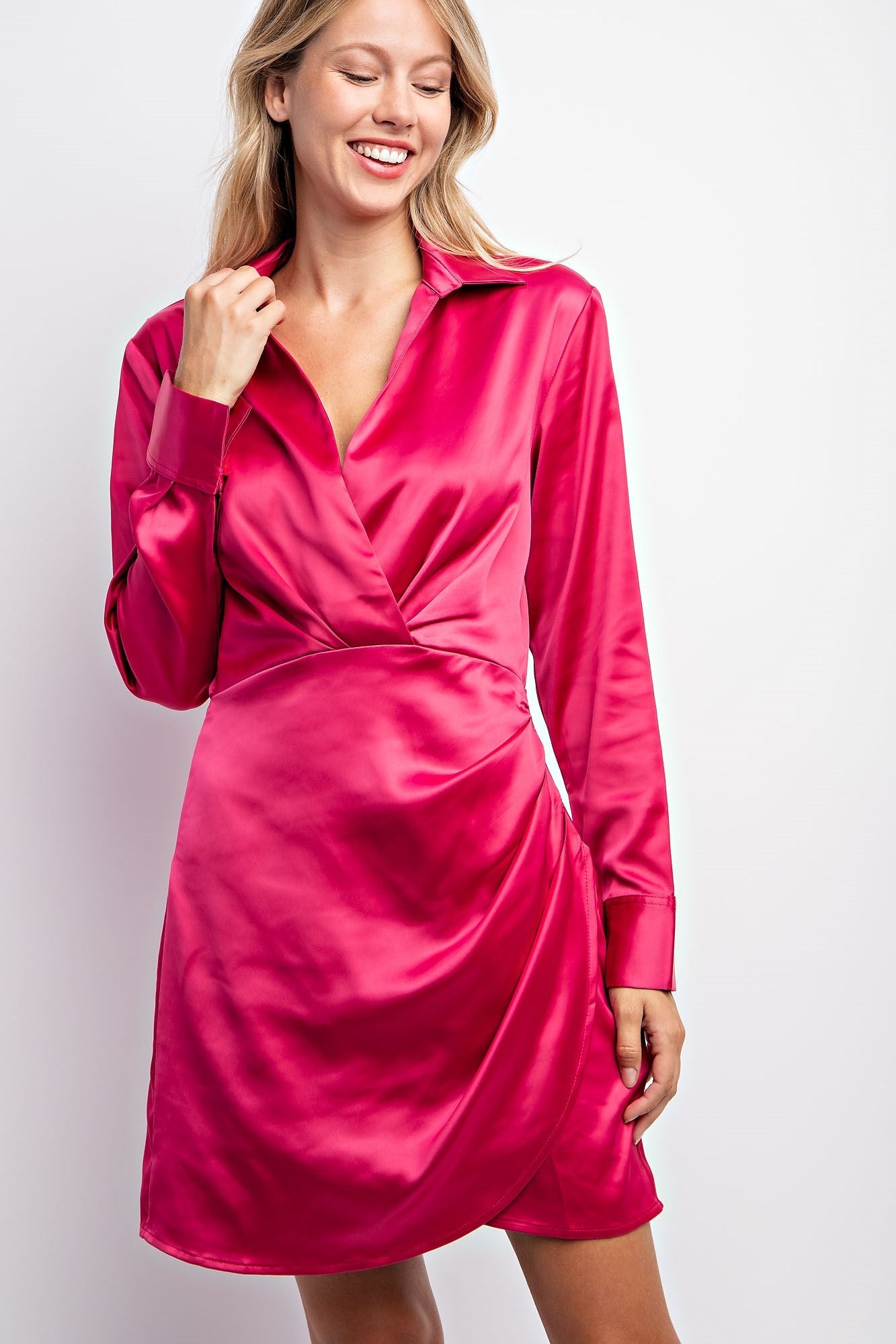 FSD3207-STK Long Sleeve Satin Dress 6PK UNIT PRICE: $FSD3207-STK