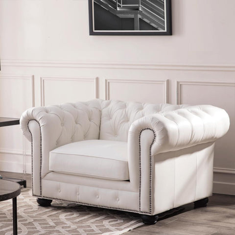 chesterfield armchair white