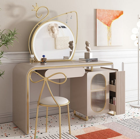 gold dressing table