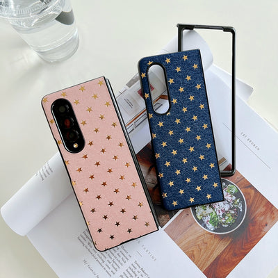 3D Camellia PU Leather Houndstooth Pattern Phone Cover For Samsung