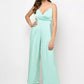 Strappy Satin Sweetheart Neckline Pleated Flared Jumpsuit