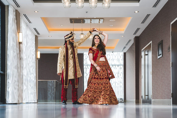 wedding couple in traditional dress