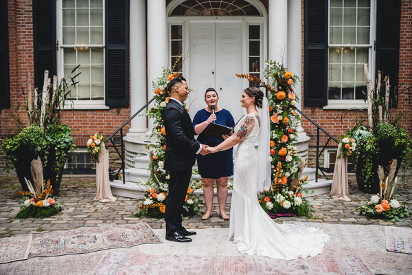 outdoor ceremony campbell house museum toronto vintage fall wedding