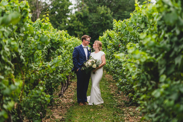 greenery wedding winery vines 