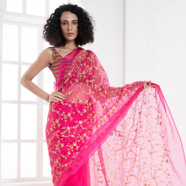 Buy Lavanya Benarasi Saree - Hot Pink Online from Anita Dongre