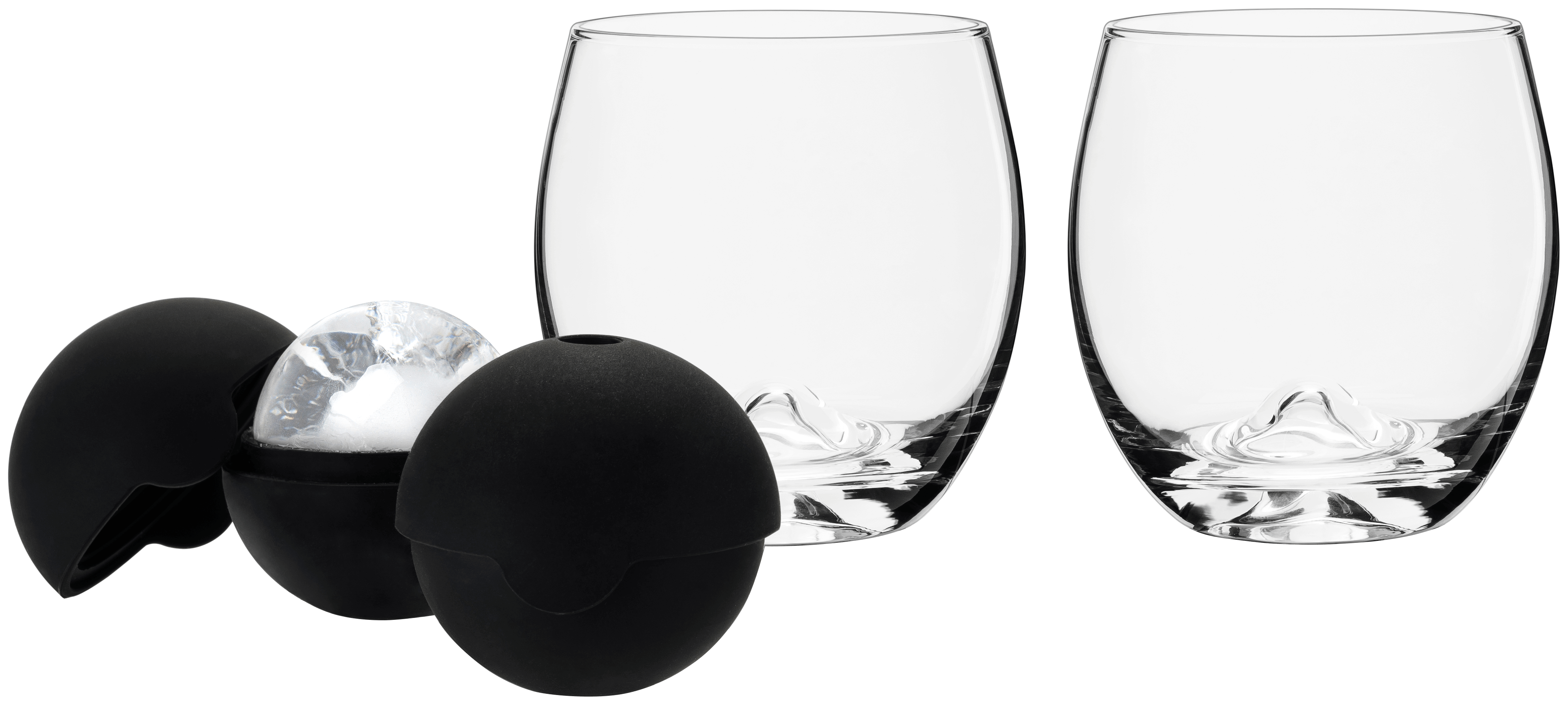 Glacier Rocks 4-Piece Ice Ball Mold and Tumbler Set