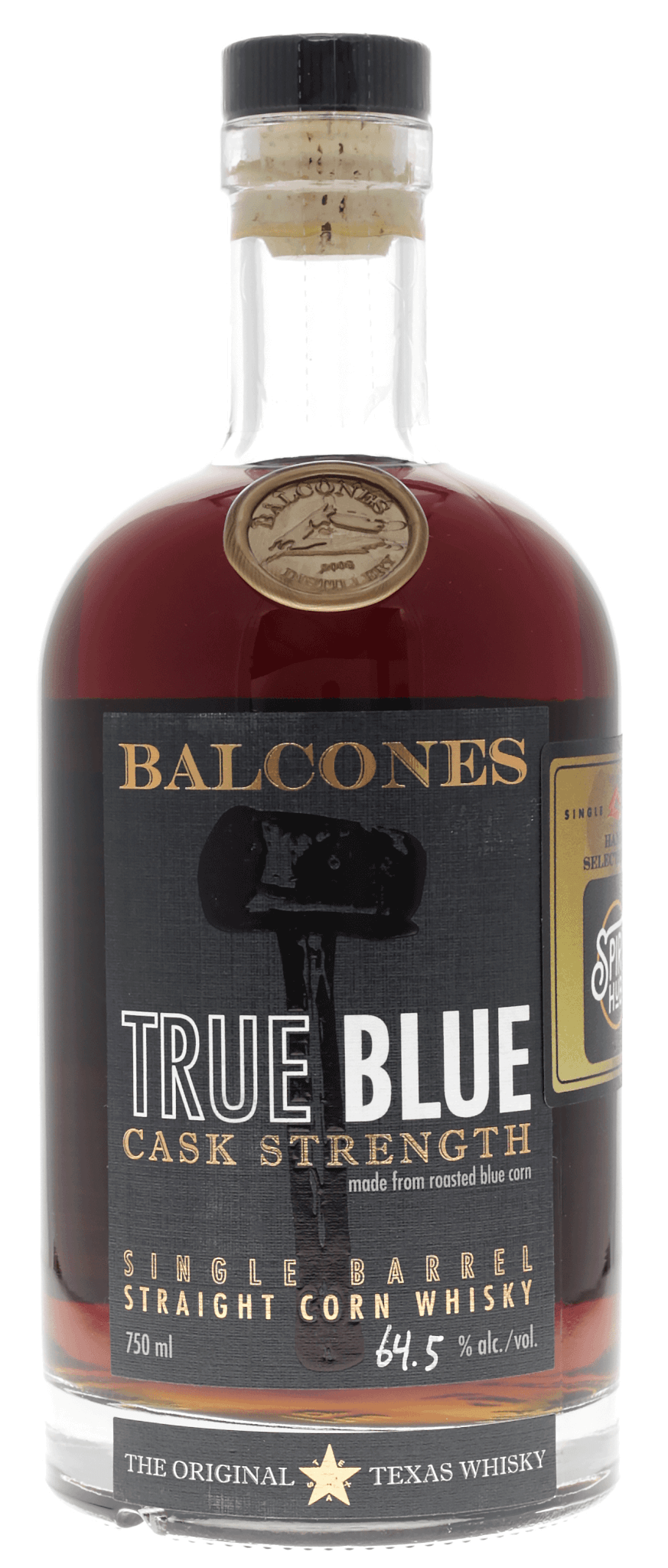 Balcones True Blue Corn Whisky Spirit Hub Single Barrel Select Cask Strength