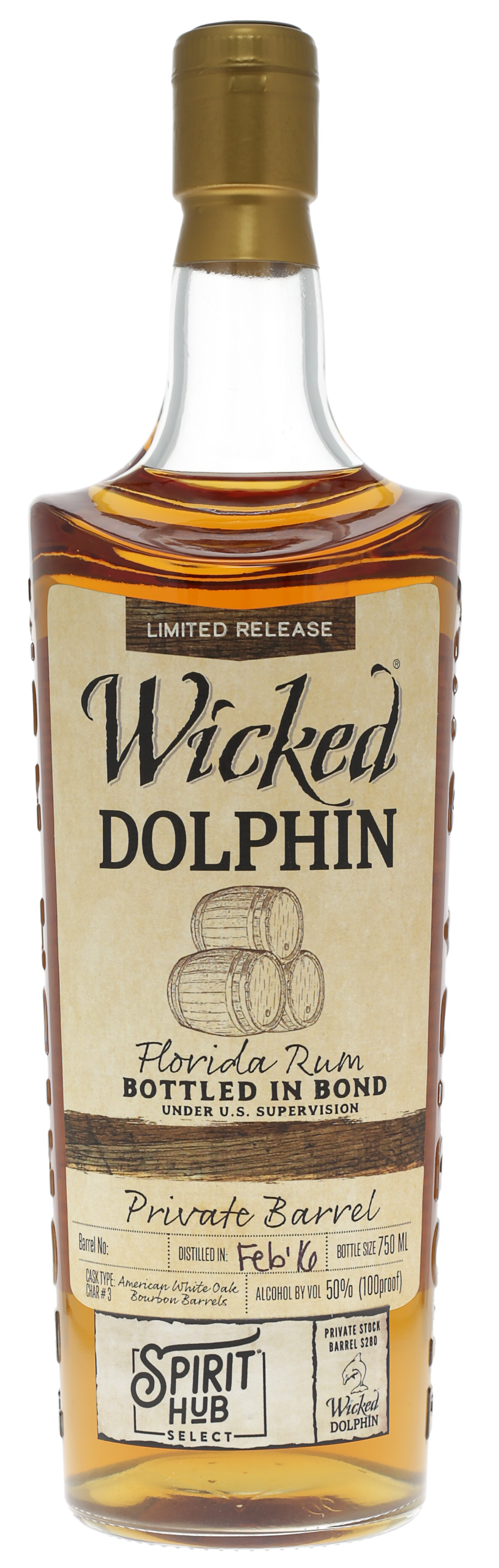 Spirit Hub Select 6 Year Aged Bottled In Bond Rum with Wicked Dolphin