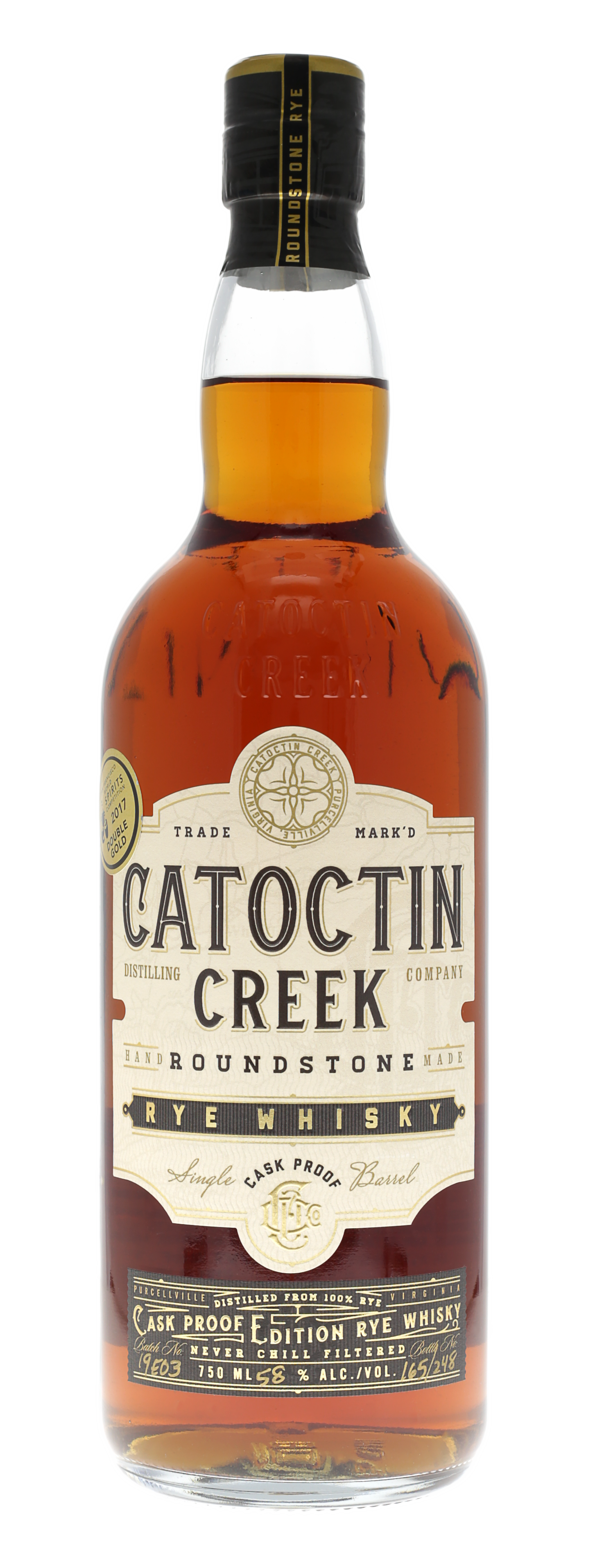 Catoctin Creek Roundstone Rye Cask Proof Whiskey