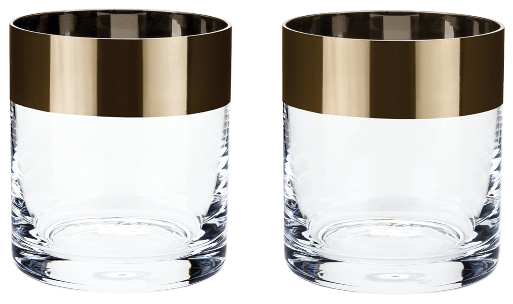 Bronze Rim Crystal Tumblers