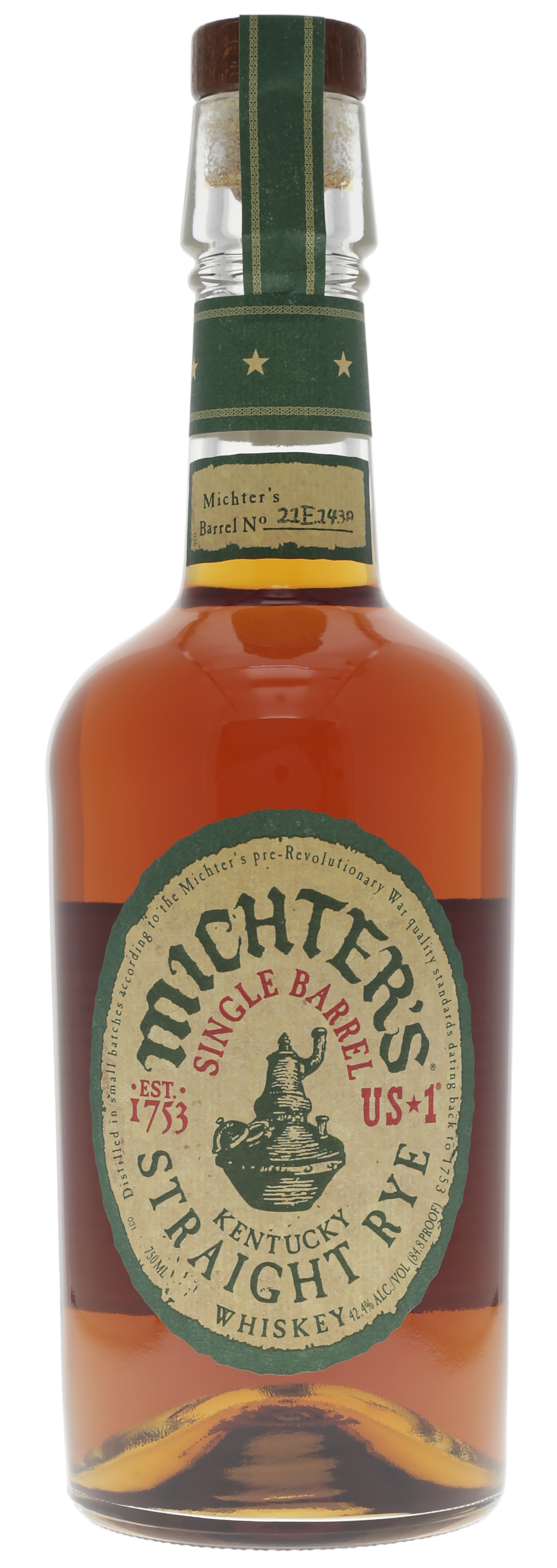 Michterâs US-1 Single Barrel Kentucky Straight Rye Whiskey