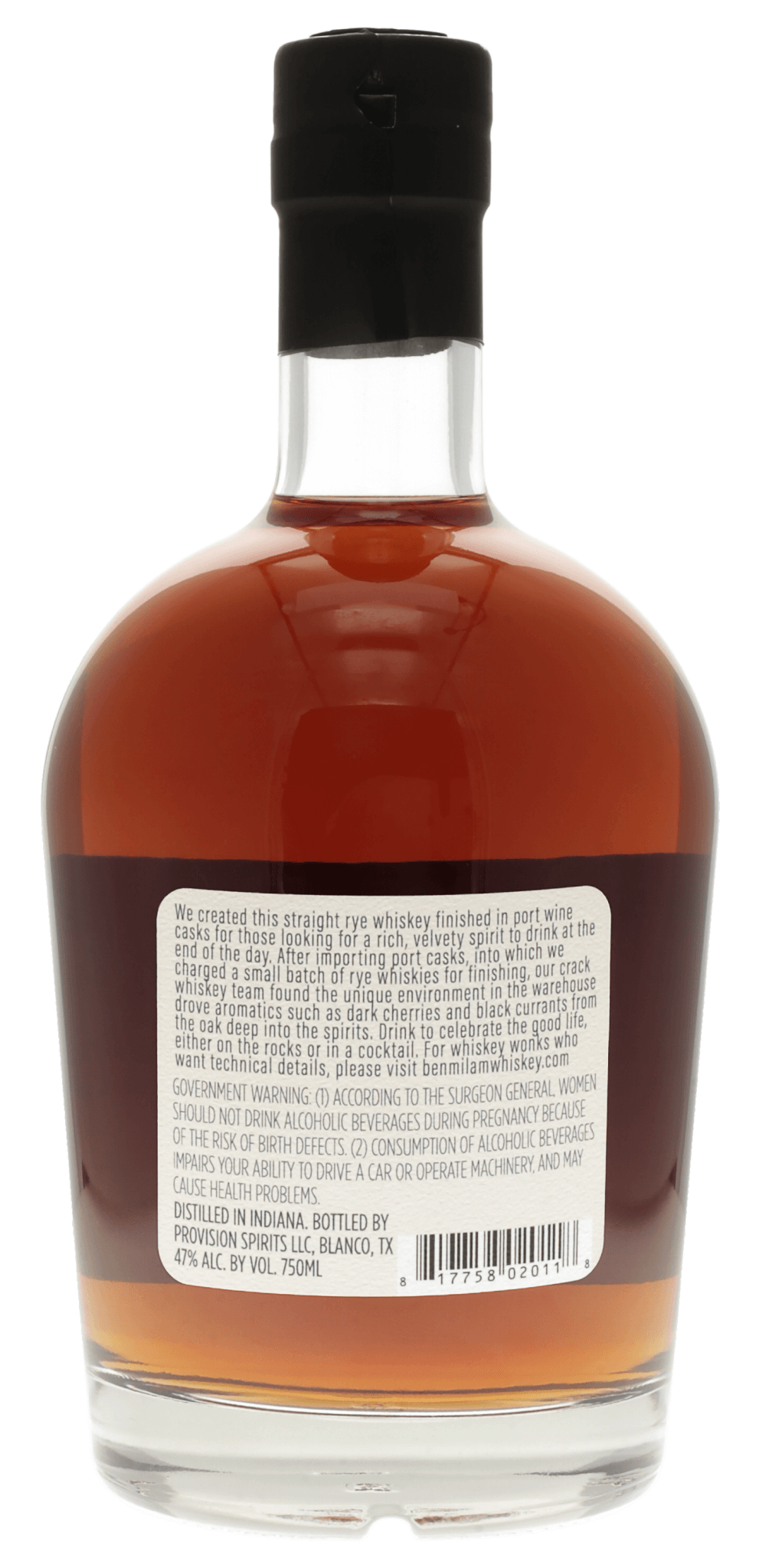 Milam & Greene Straight Rye Whiskey Finished in Port Wine Casks - 750 ml