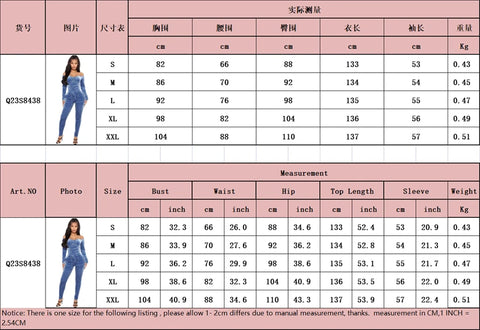 Bodycon Velour Velvet Jumpsuit Size Chart