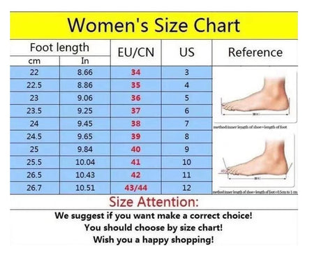 Comfy High Heels Party Shoes Size Chart
