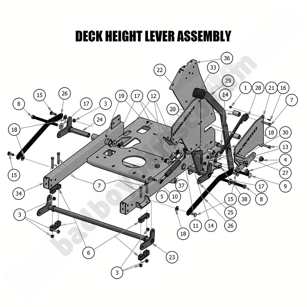 Deck Height Lever Assembly