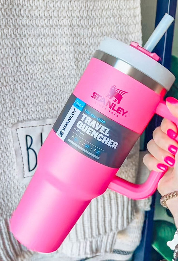 Hot pink 40oz Stanley tumbler cup