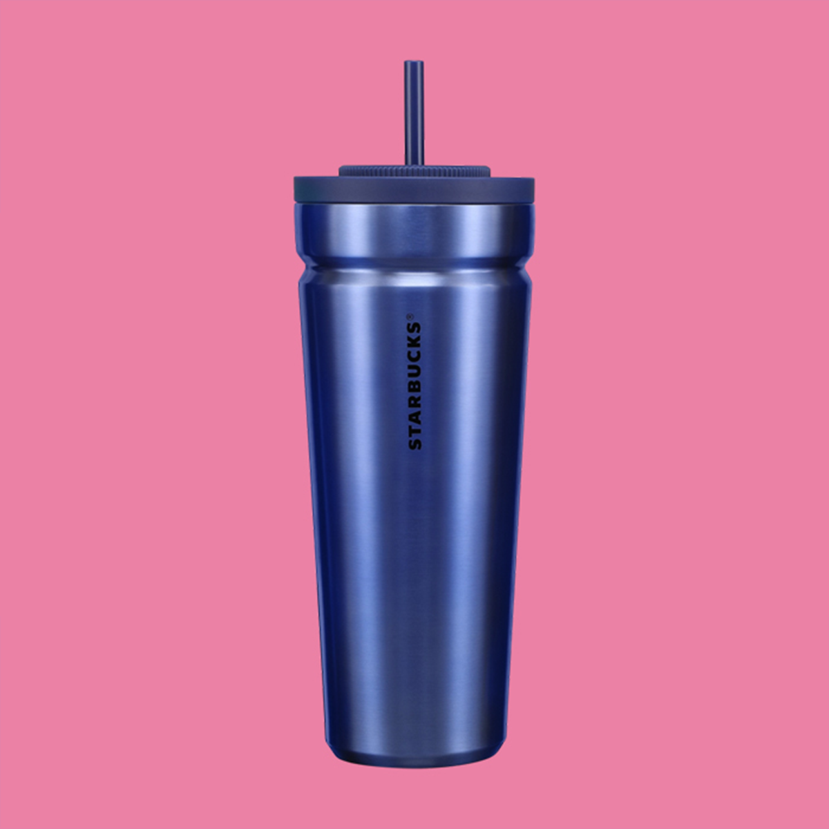 Navy Blue Twist-to-Seal Straw Lid Cold Cup** (24 oz)