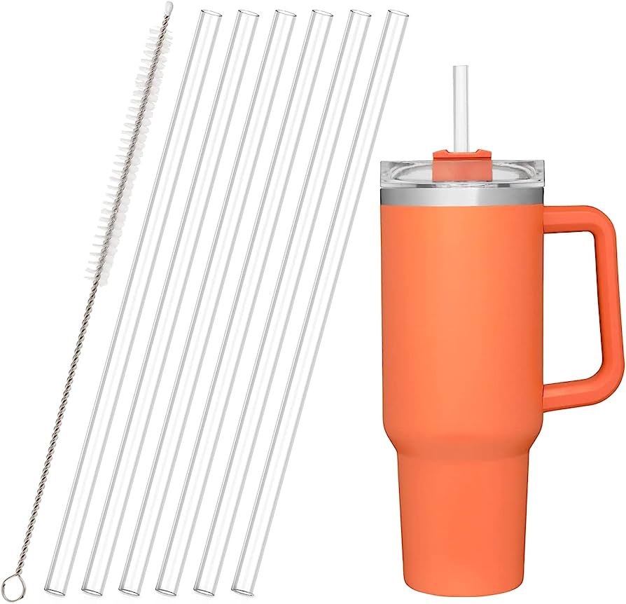  Silicone Replacement Straws for Stanley 40 oz 30 oz Cup Tumbler  -6 PCS Straws Replacement for Stanley Adventure Travel Tumbler, Straws with  Cup Cleaner for Stanley Quencher Adventure Stanley Cup 