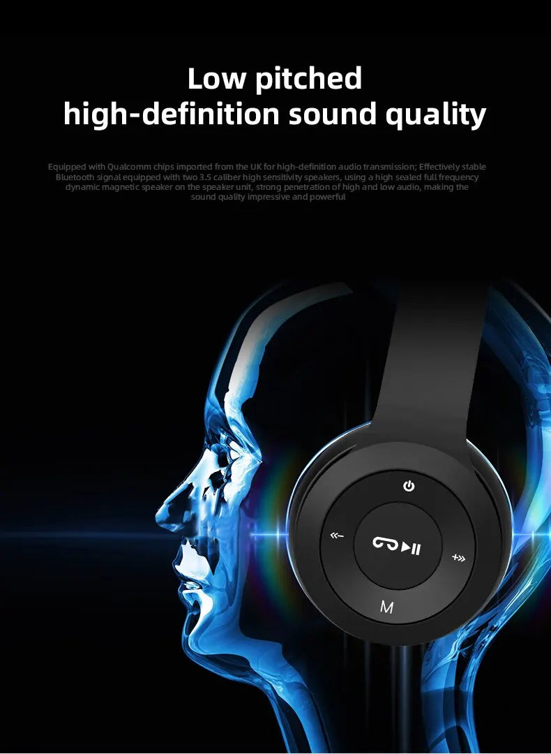 Stereo P47 Headset 5.0 Bluetooth Headset Folding Series Wireless Sports Game Headset for iPhone XiaoMi - Woof Glow Gear
