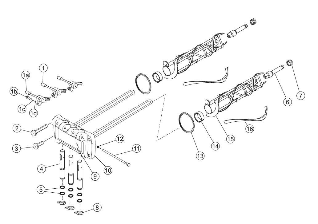 Exploded Parts View for Taylor soft serve machines