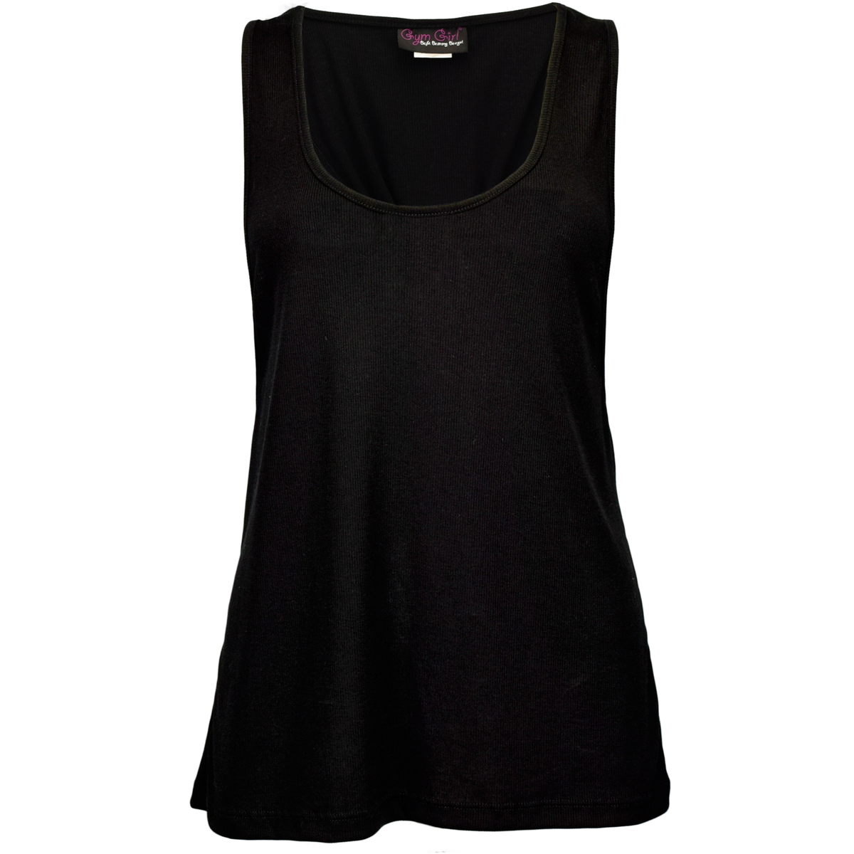 Inspired Activewear | Tie-Back Tunic Tank in Black | Gym Girl