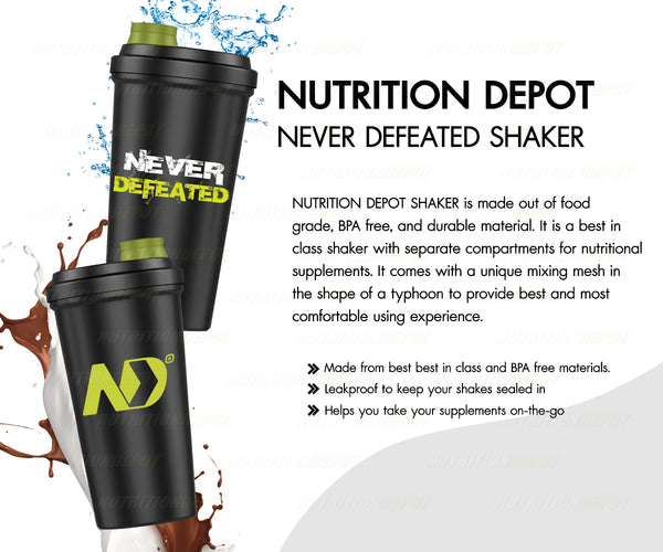 ND Never Defeated Shaker 700 ml Black