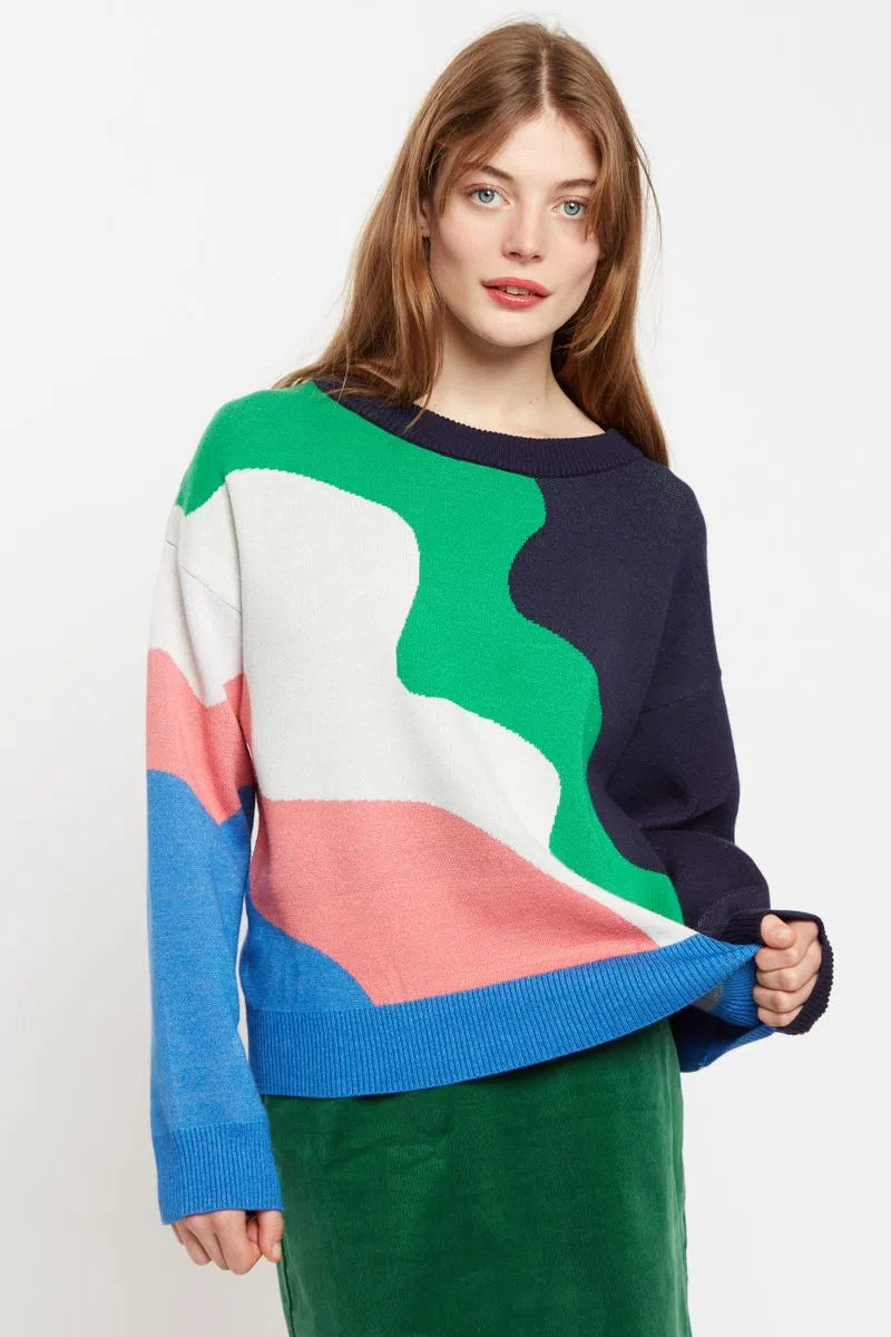 Louche Abra Squiggle Engineered Jacquard Jumper