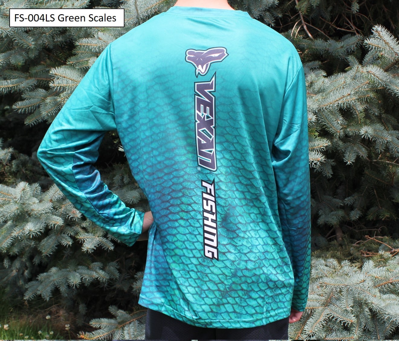 Vexan Fishing Long Sleeve T-Shirt Blue Water Pattern