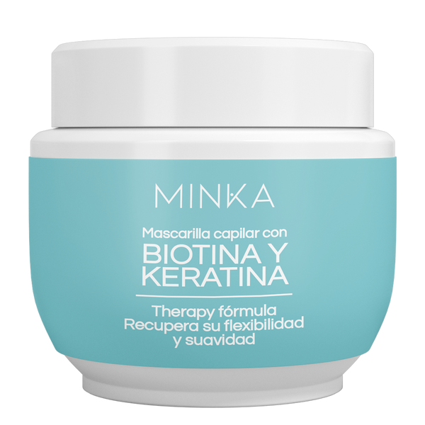 chorro Cuña comestible Mascarilla con Biotina y Keratina – Minkasas