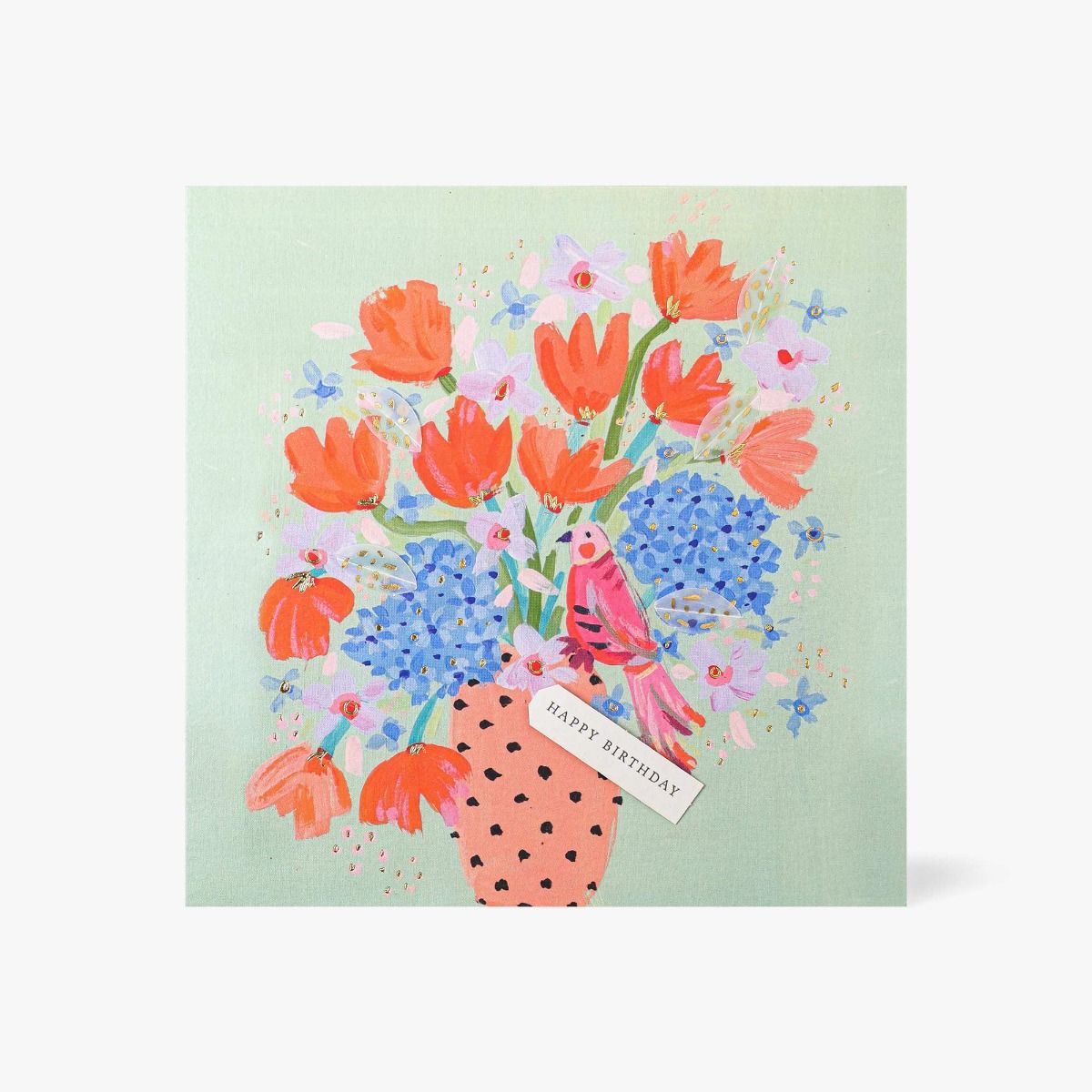 Floral Bouquet Vase Birthday Card