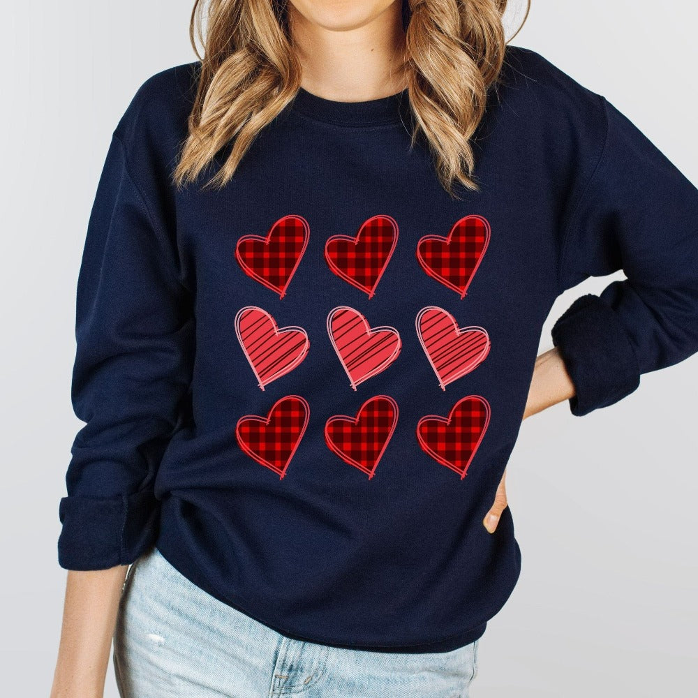 Valentines Sweatshirt, Watercolor Hearts Valentine Sweatshirt, Valentine  Graphic Tee, Womens Valentines Sweatshirt - Excoolent in 2023