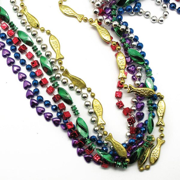 Mardi Gras Throw Beads, Qty 144