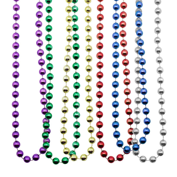 (Price/144 Pieces) Od439 Bulk Mardi Gras 6mm Bead Necklaces