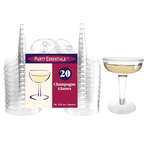 Clear - Plastic Martini Glasses 8oz 20/Pkg