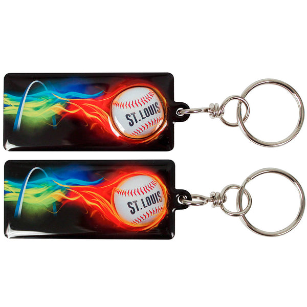 St Louis Red and Blue Keychain