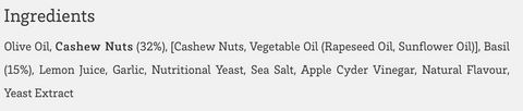 The Happy Pear Pesto ingredient list