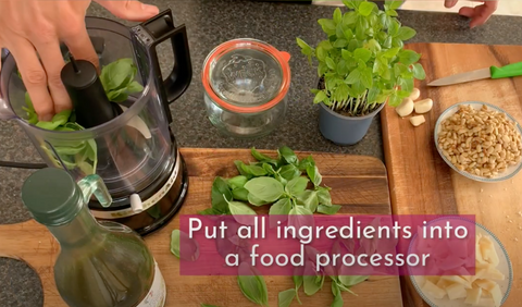 Put all ingredients into a food processor