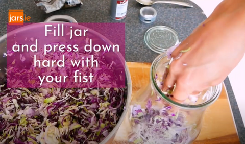Fill the jar and press down