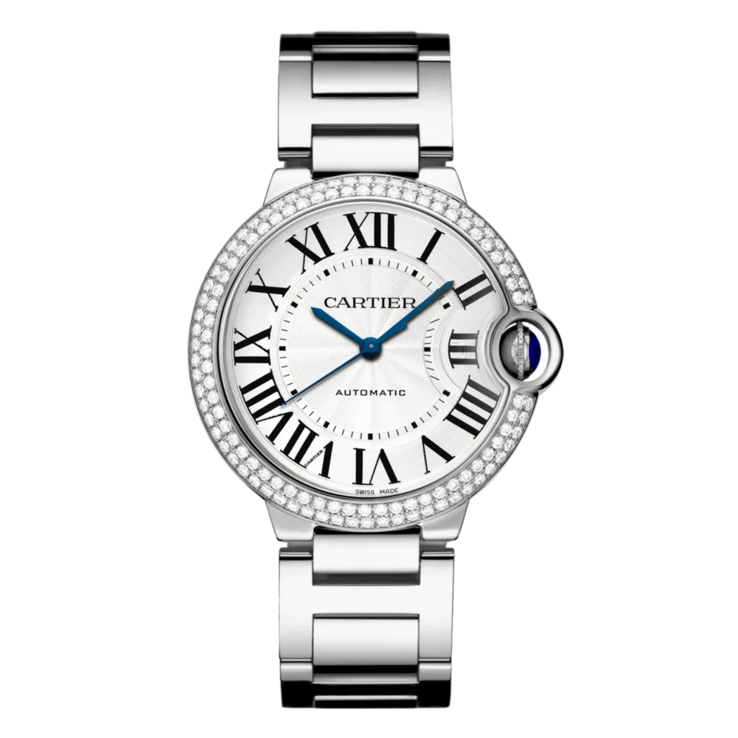 Cartier Ballon Bleu 36 Custom Diamond Bezel WSBB0048 – ClockWork_NewYork